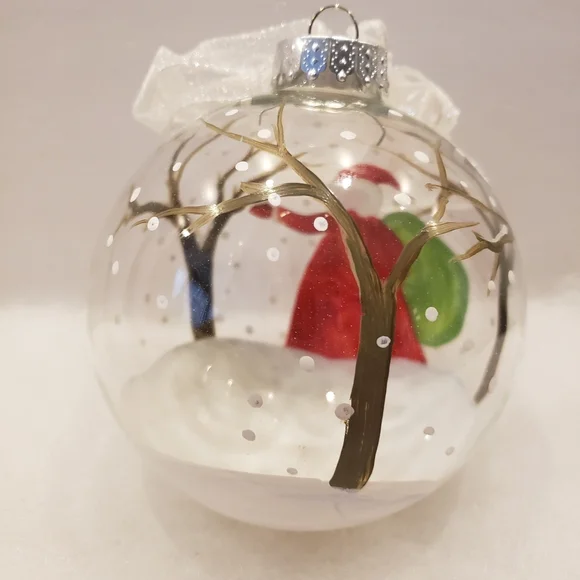 Large Hand Painted Glass Christmas Ornament - Picture 4 of 5